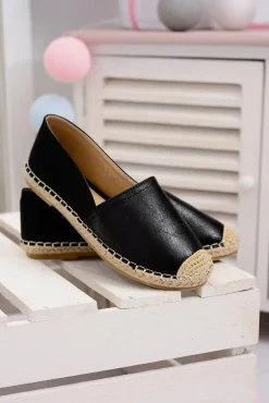 New Boto Czarne Damskie Wsuwane Espadryle Paoli