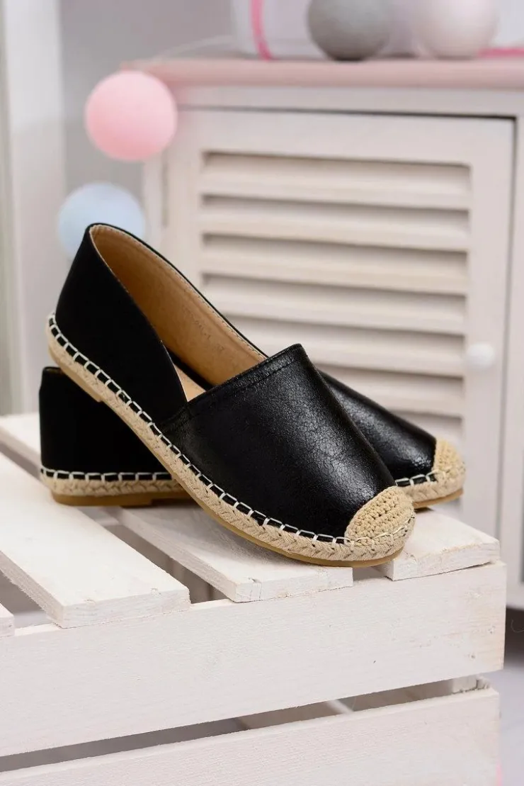 New Boto Czarne Damskie Wsuwane Espadryle Paoli