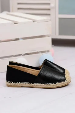 New Boto Czarne Damskie Wsuwane Espadryle Paoli