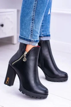 Boto Botki Na Słupku|Czarne Botki*Czarne ekstrawaganckie botki Superlove