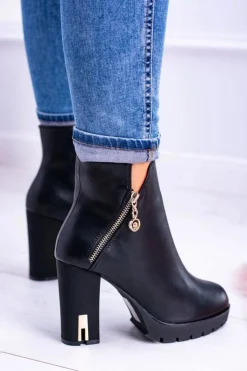 Boto Botki Na Słupku|Czarne Botki*Czarne ekstrawaganckie botki Superlove