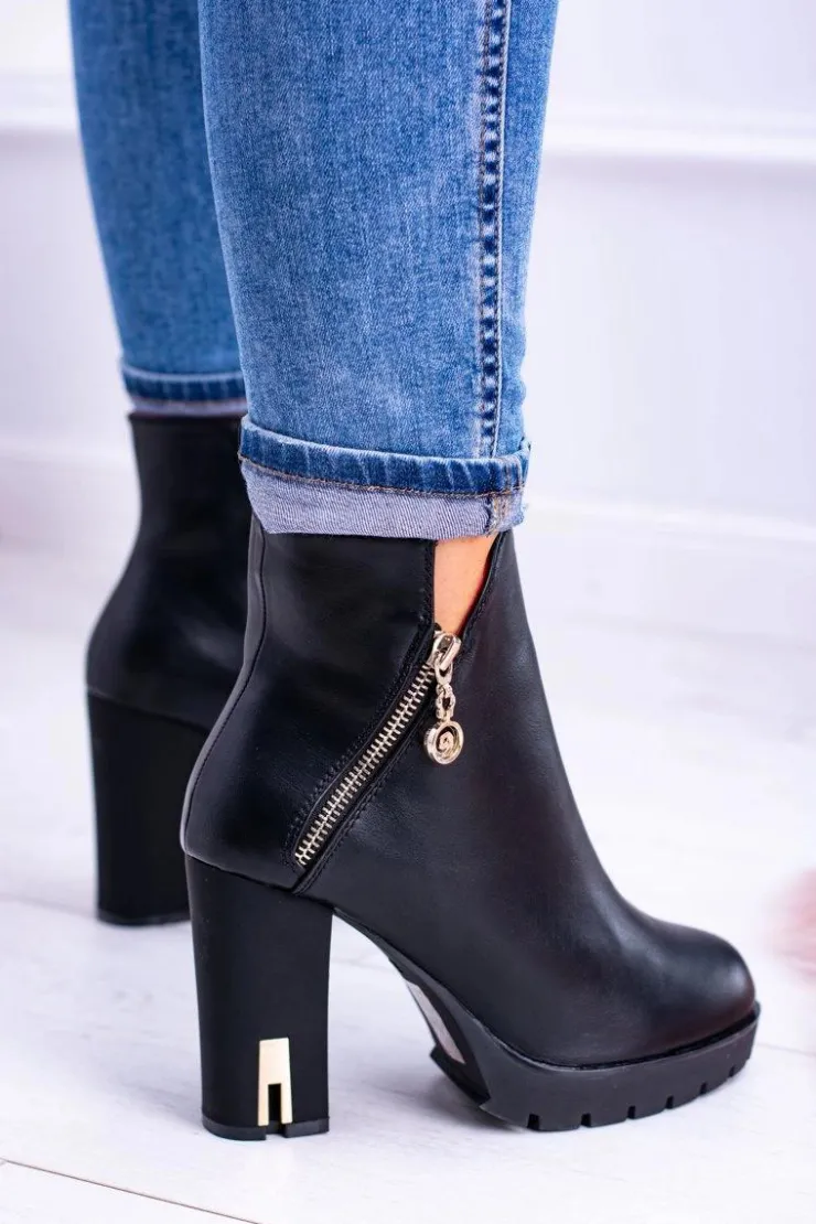 Boto Botki Na Słupku|Czarne Botki*Czarne ekstrawaganckie botki Superlove