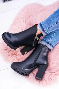 Boto Botki Na Słupku|Czarne Botki*Czarne ekstrawaganckie botki Superlove