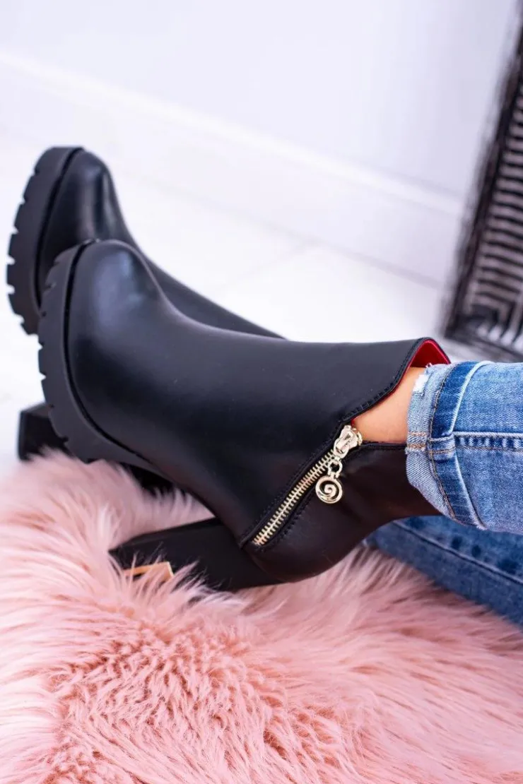 Boto Botki Na Słupku|Czarne Botki*Czarne ekstrawaganckie botki Superlove