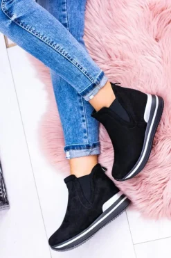 Damskie Boto Czarne sportowe botki Popstar