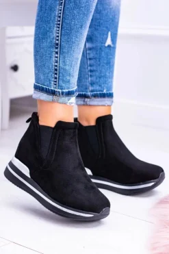 Damskie Boto Czarne sportowe botki Popstar