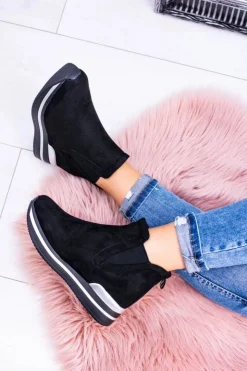 Damskie Boto Czarne sportowe botki Popstar