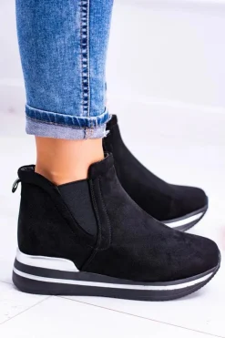 Damskie Boto Czarne sportowe botki Popstar