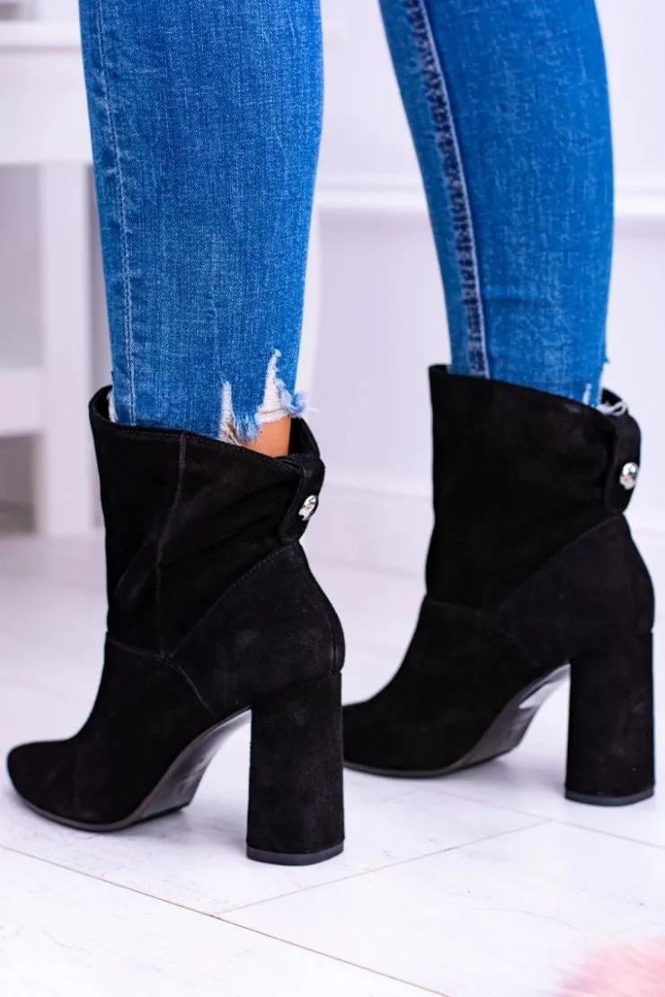 Laura Messi Botki Na Słupku|Brązowe I Beżowe Botki*Czarne Wysokie Zamszowe Botki na Słupku 1857