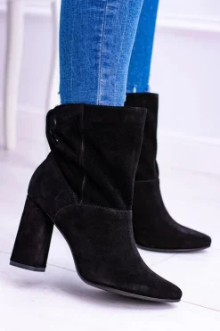 Laura Messi Botki Na Słupku|Brązowe I Beżowe Botki*Czarne Wysokie Zamszowe Botki na Słupku 1857