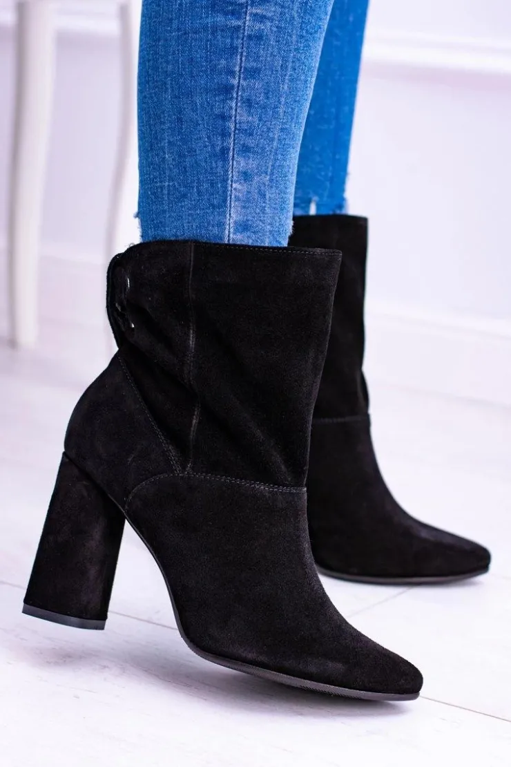 Laura Messi Botki Na Słupku|Brązowe I Beżowe Botki*Czarne Wysokie Zamszowe Botki na Słupku 1857