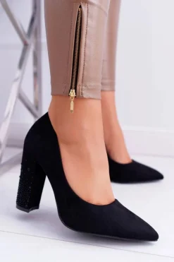 Damskie Boto Czarne Zamszowe Czółenka Razor