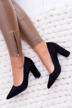 Damskie Boto Czarne Zamszowe Czółenka Satisfied