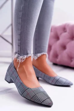 Damskie Boto Czółenka Damskie Czarne w Kratkę Colia