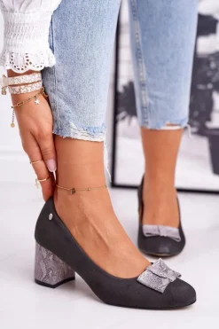 Maciejka Czółenka Zamszowe|Czółenka Klasyczne*Czółenka Damskie Zamszowe Grafitowe 3356A-43/00-1