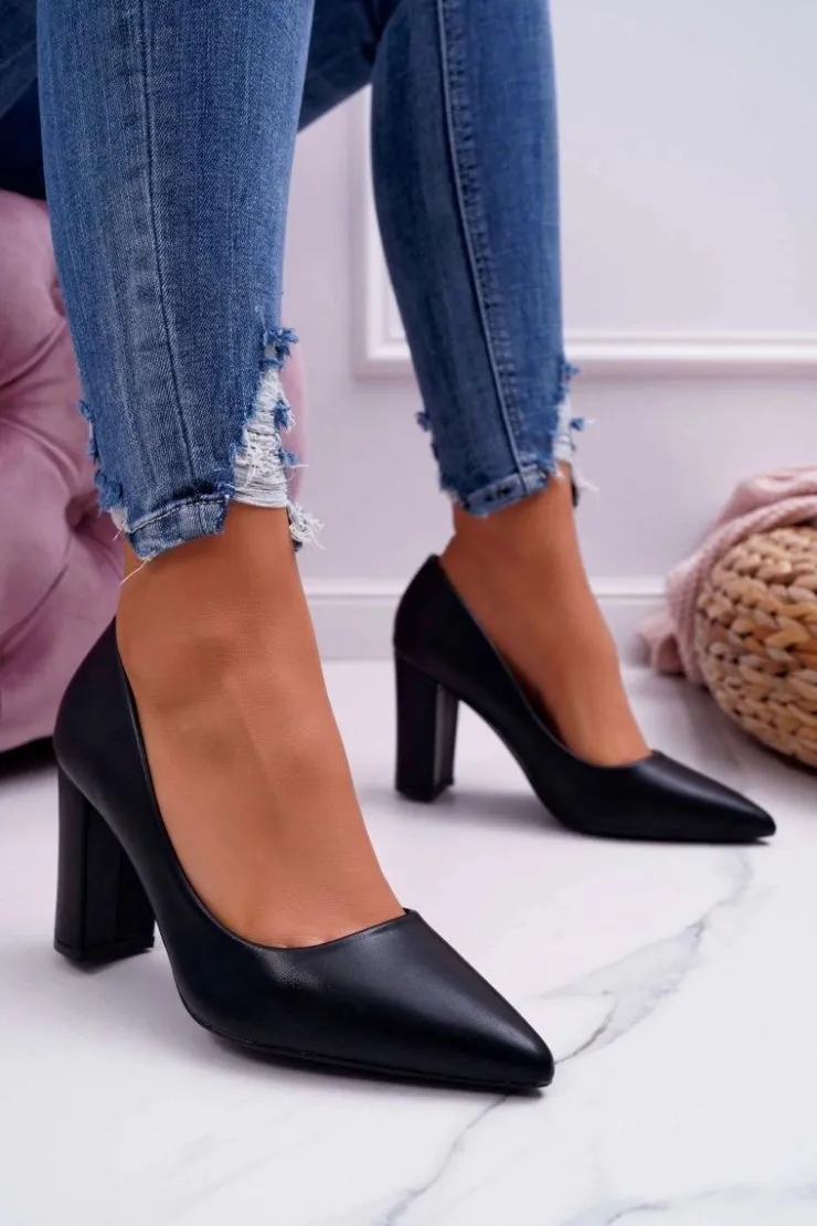 Boto Czółenka Na Słupku|Czółenka Klasyczne*Czółenka Damskie Na Słupku Czarne Femmini