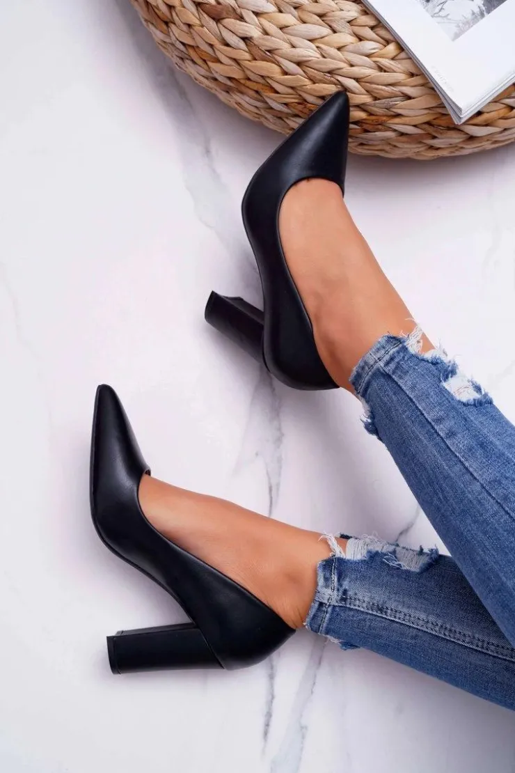 Boto Czółenka Na Słupku|Czółenka Klasyczne*Czółenka Damskie Na Słupku Czarne Femmini