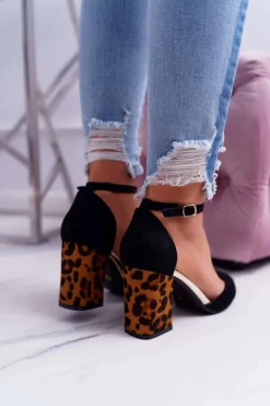 Boto Czółenka Zamszowe|Czółenka Na Słupku*Czółenka Damskie Na Słupku Panterki Czarne Ferri