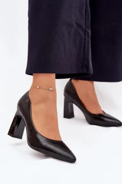 Discount Buty damskie Vinceza Czółenka Damskie Na Słupku Vinceza 62252 Czarne Czarny