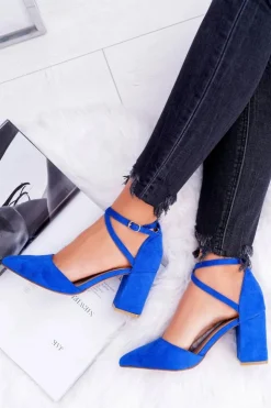 Boto Czółenka Zamszowe|Czółenka Na Słupku*Czółenka Damskie Na Słupku W Szpic Chabrowe Traffic