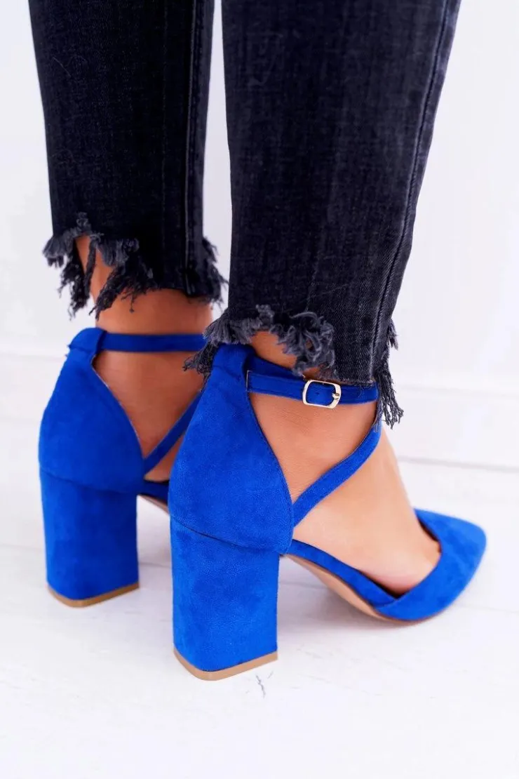 Boto Czółenka Zamszowe|Czółenka Na Słupku*Czółenka Damskie Na Słupku W Szpic Chabrowe Traffic