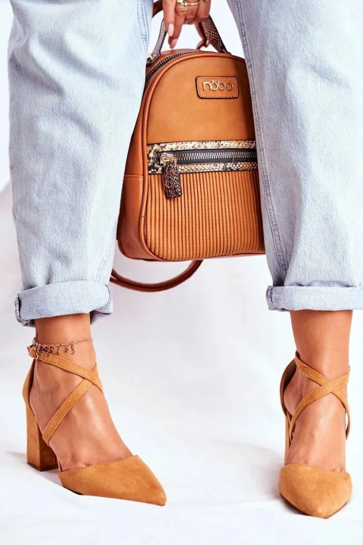 New Boto Czółenka Damskie Na Słupku W Szpic Camel Traffic