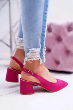 Boto Czółenka Zamszowe|Czółenka Na Słupku*Czółenka Damskie Na Słupku W Szpic Fuksja Contrail