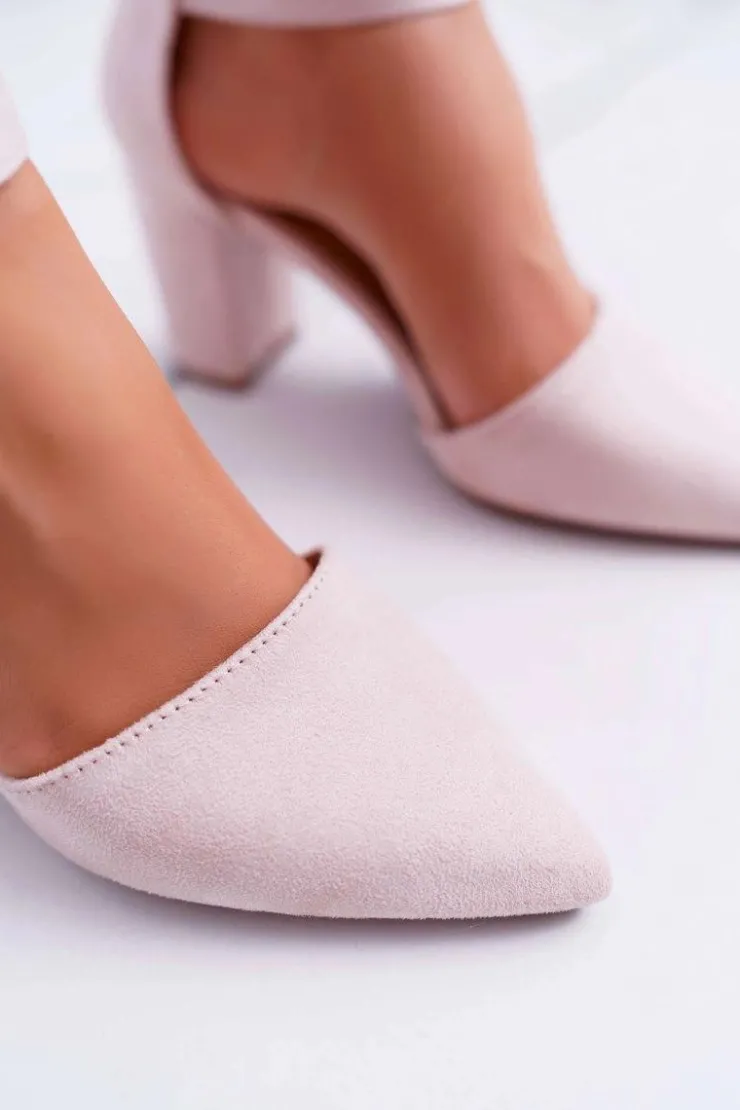 Boto Czółenka Zamszowe|Czółenka Na Słupku*Czółenka Damskie Na Słupku W Szpic Beżowe MadamStyle