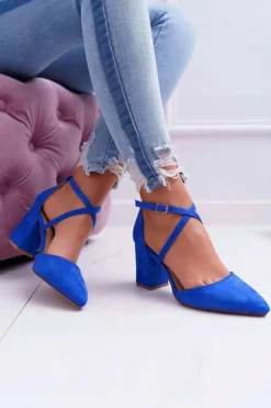 Online Boto Czółenka Damskie Na Słupku W Szpic Chabrowe Cosmo