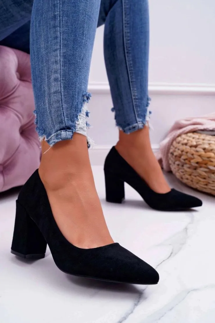 Boto Czółenka Zamszowe|Czółenka Na Słupku*Czółenka Damskie Na Słupku Zamszowe Czarne Femmini