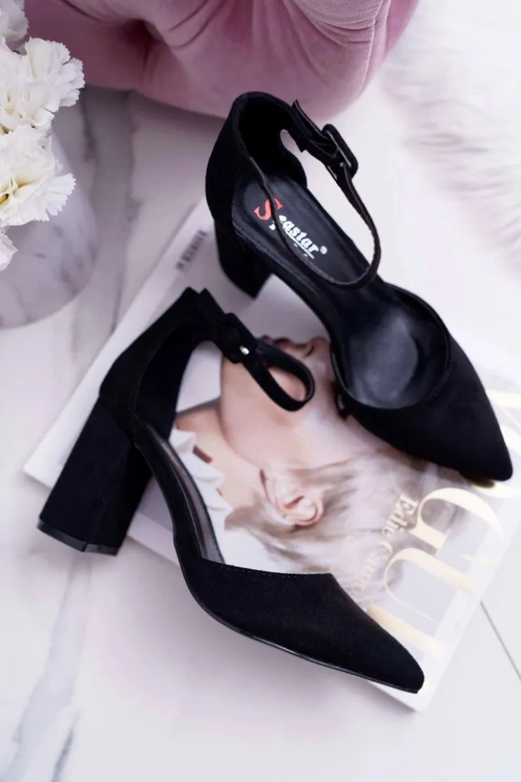 Boto Czółenka Zamszowe|Czółenka Na Słupku*Czółenka Damskie Na Słupku Zamszowe Czarne Harye