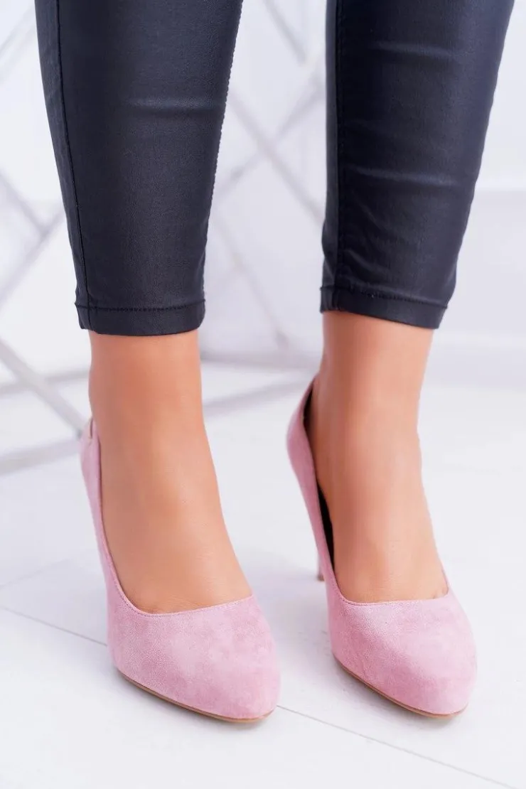 Buty Sergio Leone Czółenka Zamszowe|Czółenka Na Słupku*Czółenka damskie Różowe Na Słupku Zamsz Sergio Leone Campbell