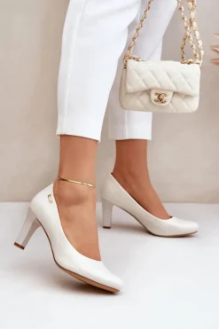 Hot Buty Sergio Leone Czółenka Damskie Sergio Leone Perłowe Orsola