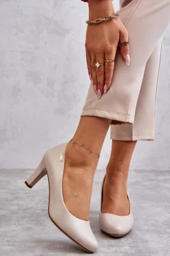 Damskie Buty Sergio Leone Czółenka Damskie Sergio Leone Jasnobeżowe Orsola