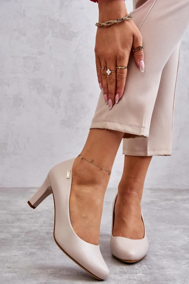 Damskie Buty Sergio Leone Czółenka Damskie Sergio Leone Jasnobeżowe Orsola