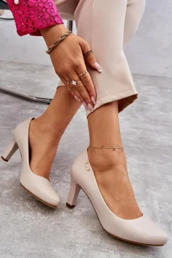 Damskie Buty Sergio Leone Czółenka Damskie Sergio Leone Jasnobeżowe Orsola