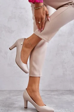 Damskie Buty Sergio Leone Czółenka Damskie Sergio Leone Jasnobeżowe Orsola