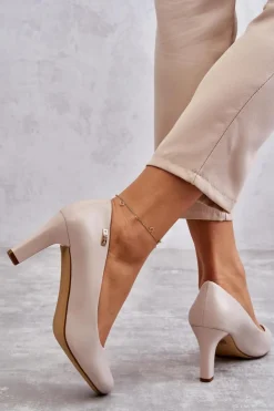 Damskie Buty Sergio Leone Czółenka Damskie Sergio Leone Jasnobeżowe Orsola