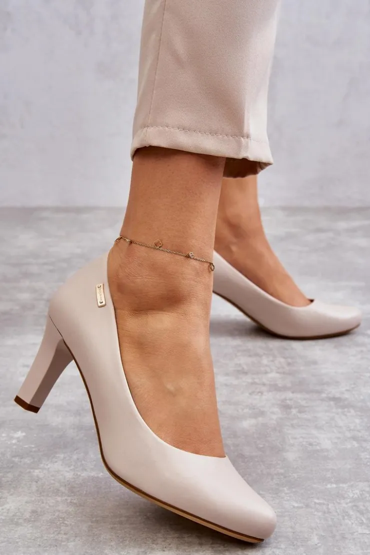 Damskie Buty Sergio Leone Czółenka Damskie Sergio Leone Jasnobeżowe Orsola