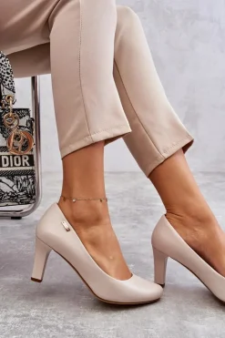 Damskie Buty Sergio Leone Czółenka Damskie Sergio Leone Jasnobeżowe Orsola