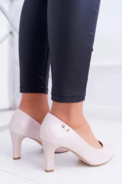 Discount Buty Sergio Leone Czółenka damskie Sergio Leone Różowe Perłowe Orsola