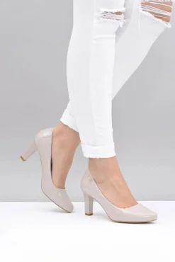 Best Buty Sergio Leone Czółenka damskie Sergio Leone Jasnoszare Lakierowane Orsola