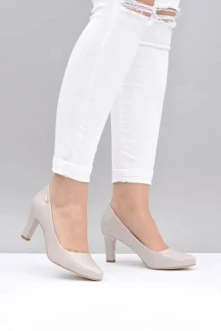 Best Buty Sergio Leone Czółenka damskie Sergio Leone Jasnoszare Lakierowane Orsola