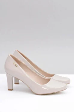 Best Buty Sergio Leone Czółenka damskie Sergio Leone Jasnoszare Lakierowane Orsola