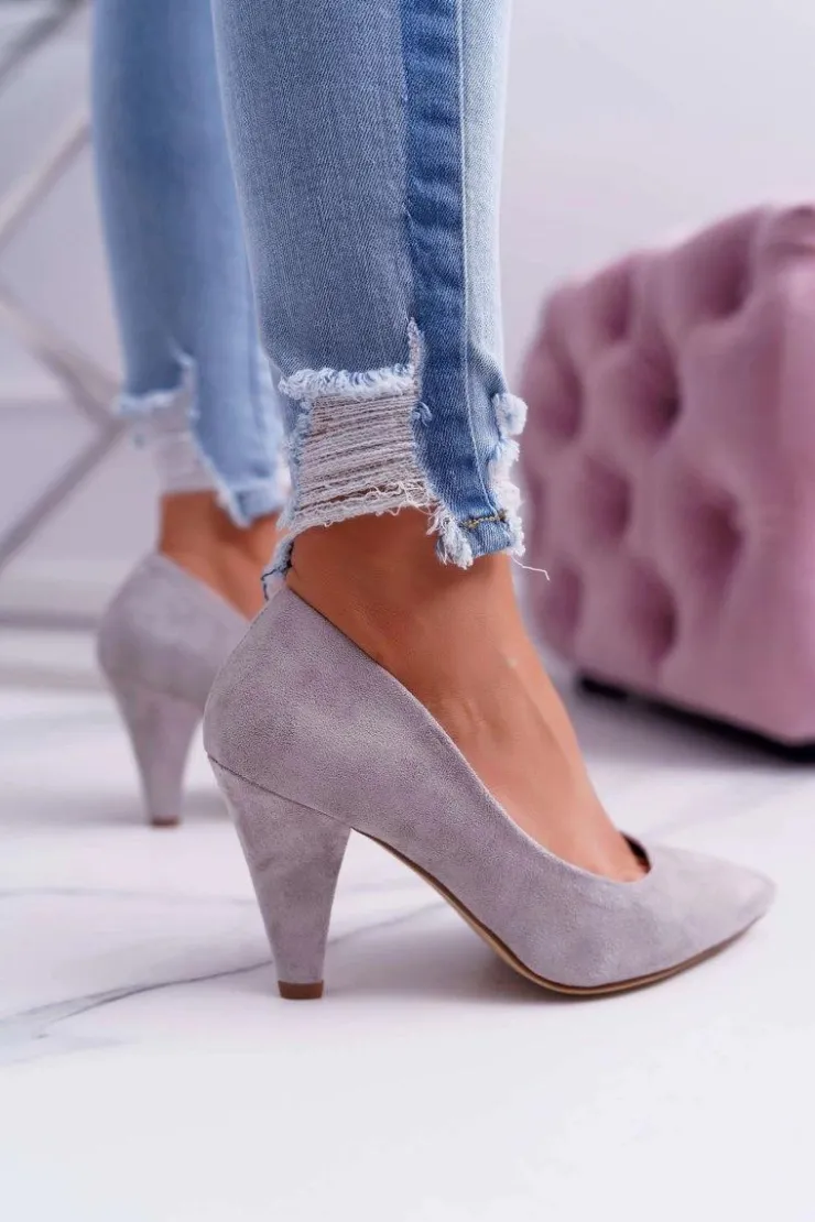 Damskie Buty Sergio Leone Czółenka Damskie Sergio Leone PB139 Szare Felice