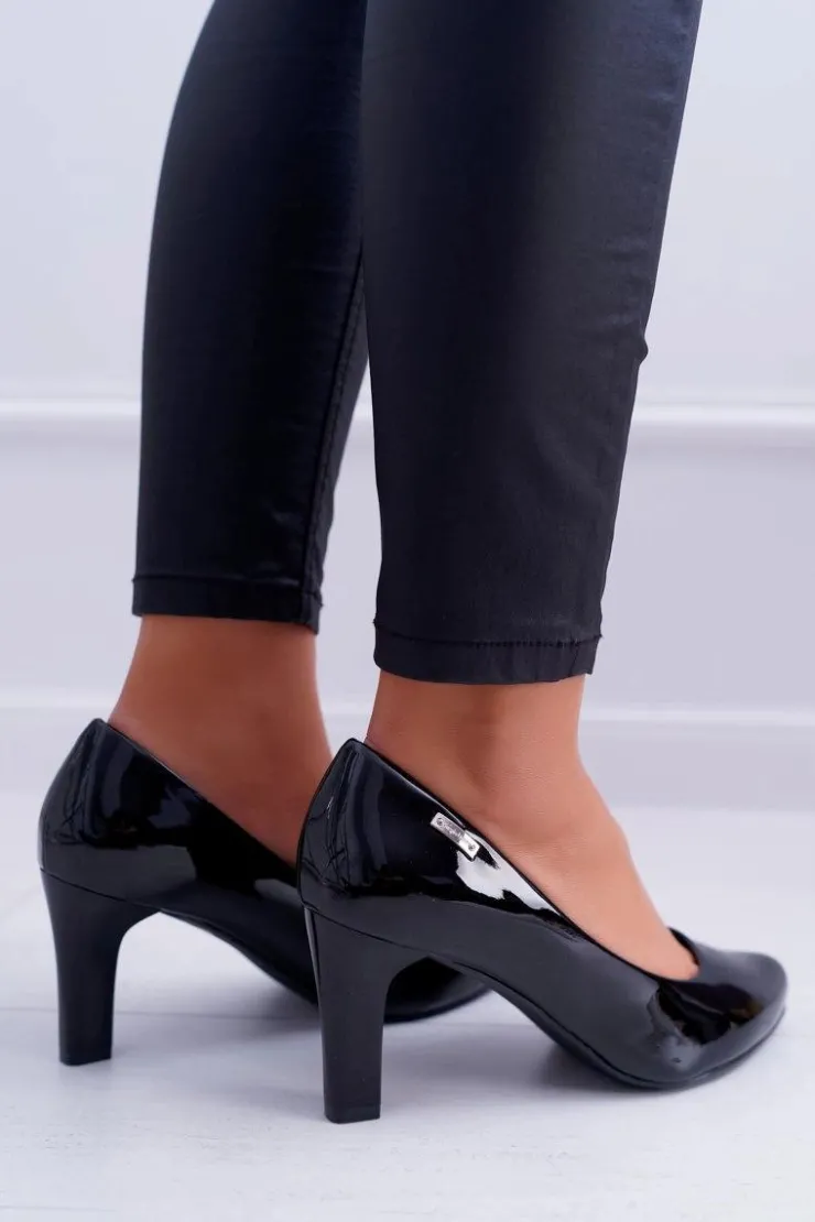 Damskie Buty Sergio Leone Czółenka damskie Sergio Leone Czarne Lakierowane Orsola