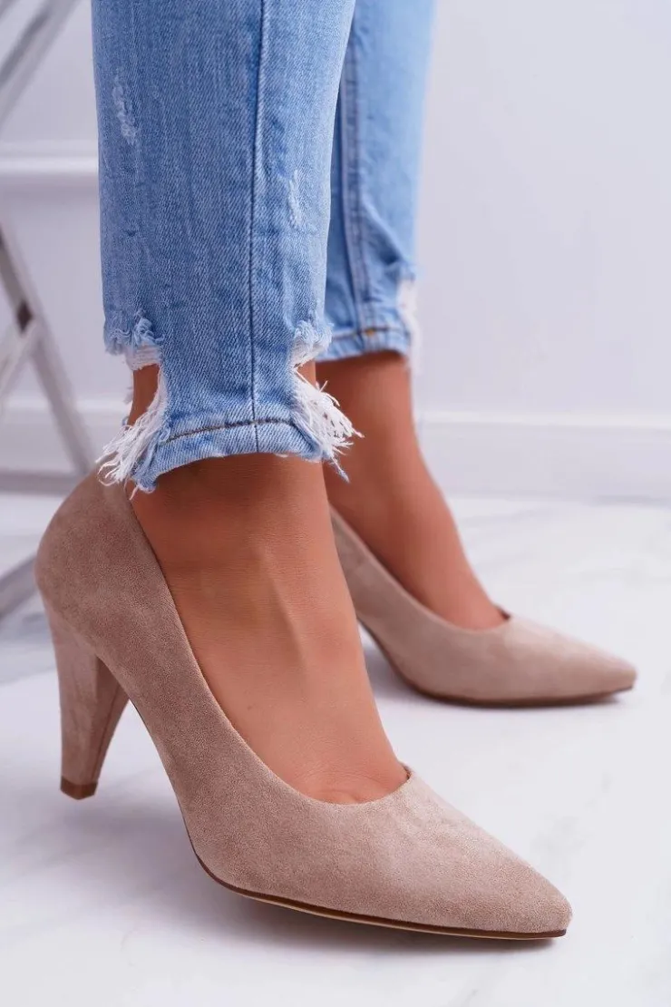 New Buty Sergio Leone Czółenka Damskie Sergio Leone PB139 Beżowe Felice