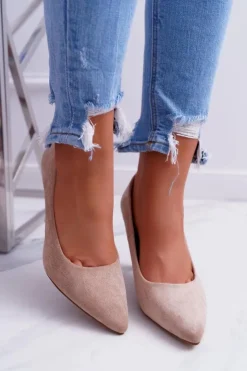 New Buty Sergio Leone Czółenka Damskie Sergio Leone PB139 Beżowe Felice