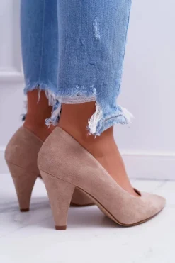 New Buty Sergio Leone Czółenka Damskie Sergio Leone PB139 Beżowe Felice