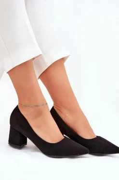 Boto Czółenka Zamszowe|Czółenka Na Słupku*Czółenka Damskie Ze Szpiczastymi Noskami Na Słupku Czarne Merinette